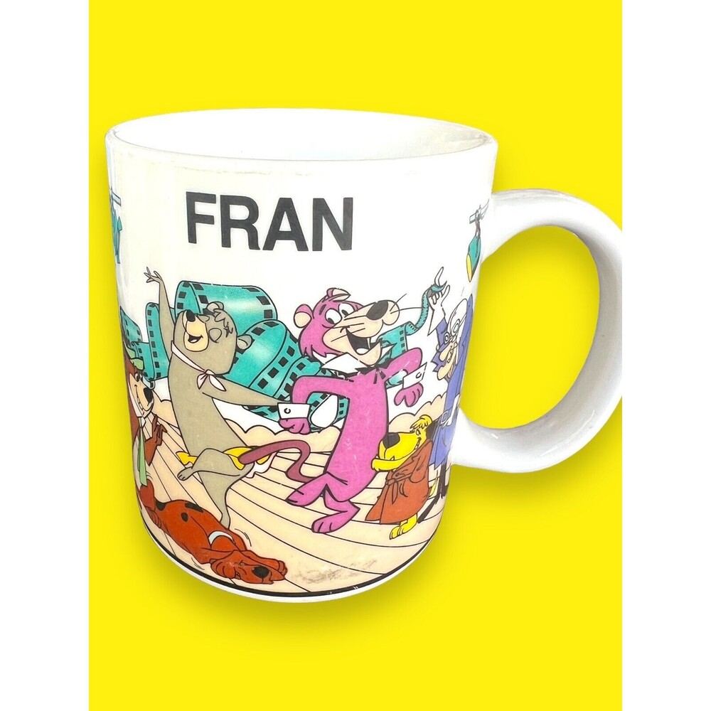 1994 Paramounts Kings Dominion Coffee Cup Mug Yogi Bear Flintstones Top Cat Fran